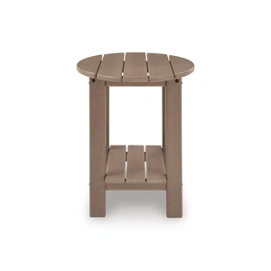 Ashley Furniture Grover Beach Oval Polyethylene End Table, Driftwood