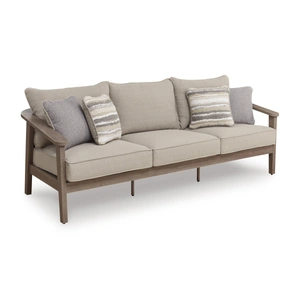 Ashley Furniture Harmony Headlands Aluminum/Polyester Sofa with Cushion, Natural/Gray