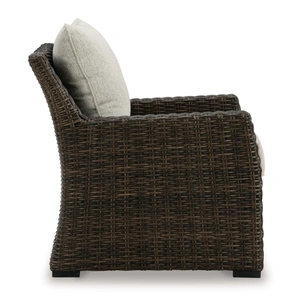 Ashley Furniture Brook Ranch Outdoor Nuvella Fabric/Resin Wicker Lounge Chair