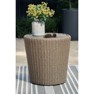 Ashley Furniture Danson Outdoor Aluminum Top/Resin Wicker End Table