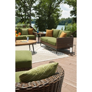 Ashley Furniture Horizon Hall Resin Wicker/Aluminum Patio Set, Brown/Green