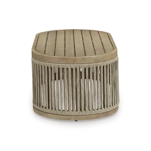 Ashley Furniture Serena Shores Rectangular Wood/Polyester Cocktail Table, Beige