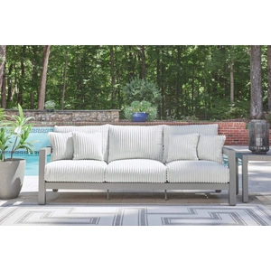 Ashley Furniture Hurley Park Aluminum/Polyester Sofa with Cushion, Gray
