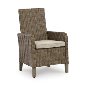 Ashley Furniture Laguna Heights Wicker/Aluminum Armchair with Cushion, Beige (Set of 2)