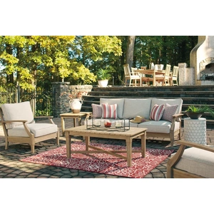 Ashley Furniture Clare View Fabric Nuvella Outdoor Set, Beige