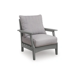 Ashley Furniture Cove Beach 2-Piece HDPE/Polyester Lounge Chair with Cushion, Gray