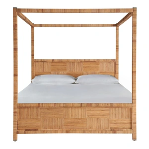 Universal Furniture Chatham Rattan Canopy Bed, Natural Rattan