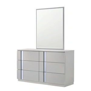 J&M Furniture Palermo Lacquer Dresser with Mirror