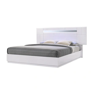 J&M Furniture Palermo Lacquer LED Panel Bed