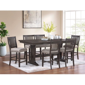 Cosmos Furniture Parker 6-Piece Bar Table Set (Table 4 Chairs and Bench), Grey