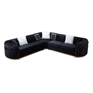 Empire Furniture, USA Paterson L-Shaped Upholstered Sectional, Black