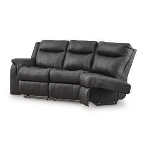 Ashley Furniture Sultan Meadow Faux Leather 2-Piece Reclining Sectional Sofa, Carbon