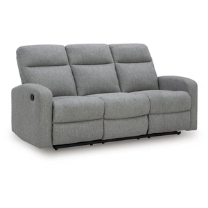 Ashley Furniture Gauntlet Polyester Reclining Sofa in Sterling