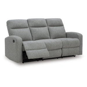 Ashley Furniture Gauntlet Polyester Reclining Sofa in Sterling