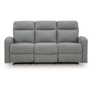 Ashley Furniture Gauntlet Polyester Reclining Sofa in Sterling