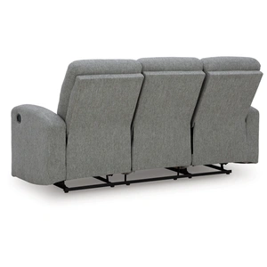 Ashley Furniture Gauntlet Polyester Reclining Sofa in Sterling