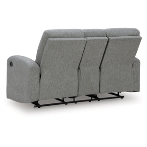 Ashley Furniture Gauntlet Polyester Reclining Loveseat w/Console, Sterling