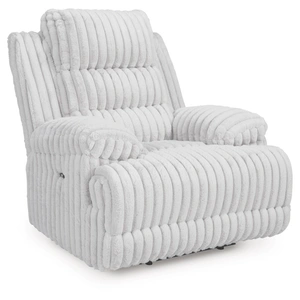 Ashley Furniture Rhines Falls Zero Wall Polyester Power Recliner, Alloy