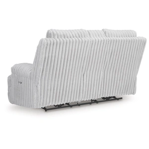 Ashley Furniture Rhines Falls Polyester Power Reclining Loveseat w/Console, Alloy