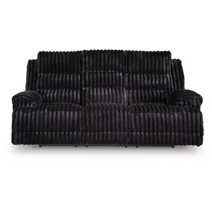 Ashley Furniture Rhine Falls Polyester Power Reclining Sofa w/Drop Down Table, Onyx