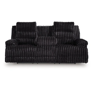 Ashley Furniture Rhine Falls Polyester Power Reclining Sofa w/Drop Down Table, Onyx