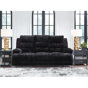 Ashley Furniture Rhine Falls Polyester Power Reclining Living Set, Onyx
