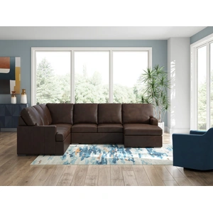 Ashley Furniture McDowlan Leather/Faux Leather 3-Piece Sectional Sofa w/Right Chaise, Coffee