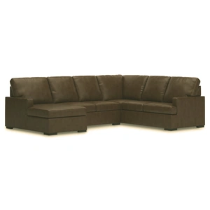Ashley Furniture McDowlan Leather/Faux Leather 3-Piece Sectional Sofa w/Left Chaise, Coffee
