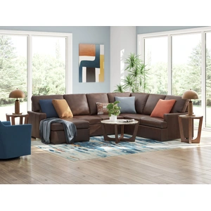 Ashley Furniture McDowlan Leather/Faux Leather 3-Piece Sectional Sofa w/Left Chaise, Coffee