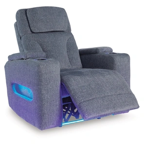 Ashley Furniture Studio Cave Polyester Power Recliner w/Adjustable Headrest, Steel