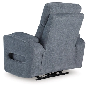 Ashley Furniture Studio Cave Polyester Power Recliner w/Adjustable Headrest, Steel