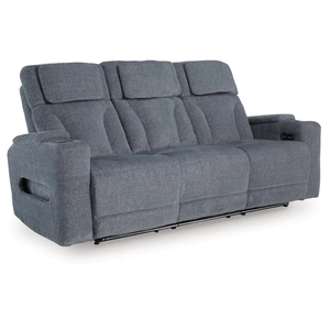 Ashley Furniture Studio Cave Polyester Power Reclining Sofa w/Adjustable Headrests, Steel