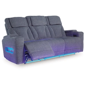 Ashley Furniture Studio Cave Polyester Power Reclining Sofa w/Adjustable Headrests, Steel
