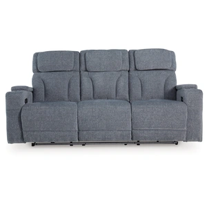 Ashley Furniture Studio Cave Polyester Power Reclining Sofa w/Adjustable Headrests, Steel