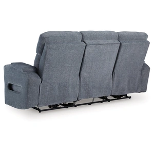 Ashley Furniture Studio Cave Polyester Power Reclining Sofa w/Adjustable Headrests, Steel