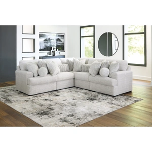 Ashley Furniture Cuddle Plush Fabric 5-Piece L-Shaped Sectional Sofa, Arctic