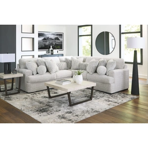 Ashley Furniture Cuddle Plush Fabric 5-Piece L-Shaped Sectional Sofa, Arctic