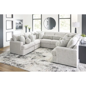 Ashley Furniture Cuddle Plush Fabric U-Shaped 8-Piece Sectional Sofa, Arctic