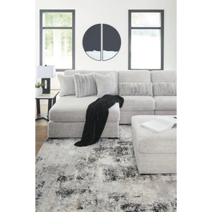 Ashley Furniture Cuddle Plush Fabric 6-Piece Sectional Sofa w/Left Chaise, Arctic
