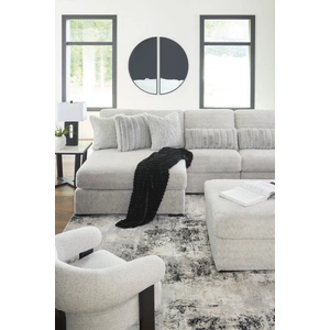 Ashley Furniture Cuddle Plush Fabric 6-Piece Sectional Sofa w/Left Chaise, Arctic