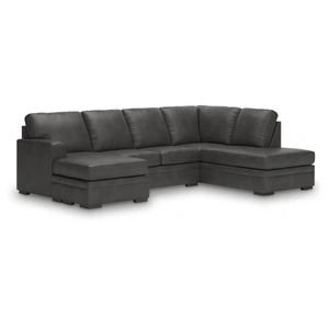 Ashley Furniture Lofton-Pike Faux Leather U-Shaped 2-Piece Sectional w/Left Arm Chaise Facing, Shadow