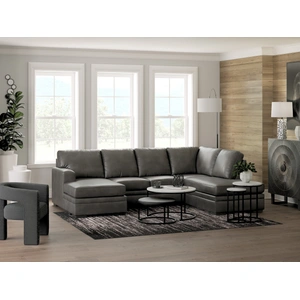Ashley Furniture Lofton-Pike Faux Leather U-Shaped 2-Piece Sectional w/Left Arm Chaise Facing, Shadow
