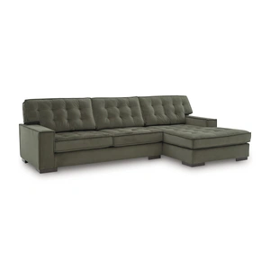 Ashley Furniture Caspian-Town 2-Piece Fabric L-Shaped Sectional Sofa w/Right Arm Chaise Facing, Olive