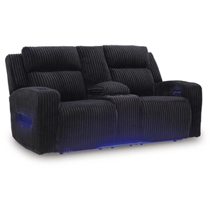 Ashley Furniture Forest Lake Polyester Power Reclining Loveseat w/Console & Adjustable Headrests