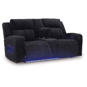 Ashley Furniture Forest Lake Polyester Power Reclining Loveseat w/Console & Adjustable Headrests