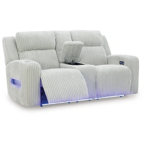 Ashley Furniture Forest Lake Polyester Power Reclining Loveseat w/Console & Adjustable Headrests