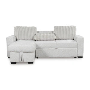 Ashley Furniture Wohlen Fabric 2-Piece Sectional w/Pop Up Sleeper & Chaise, Alloy