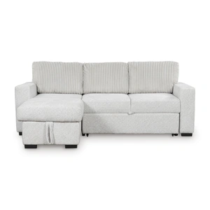 Ashley Furniture Wohlen Fabric 2-Piece Sectional w/Pop Up Sleeper & Chaise, Alloy