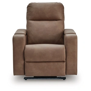 Ashley Furniture Lorrenton Faux Leather Glider Power Recliner w/Audio System, Caramel