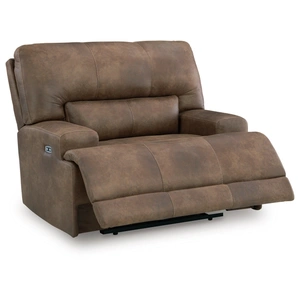 Ashley Furniture WRS Beckley Place Faux Leather Power Recliner w/Adjustable Headrest, Earth